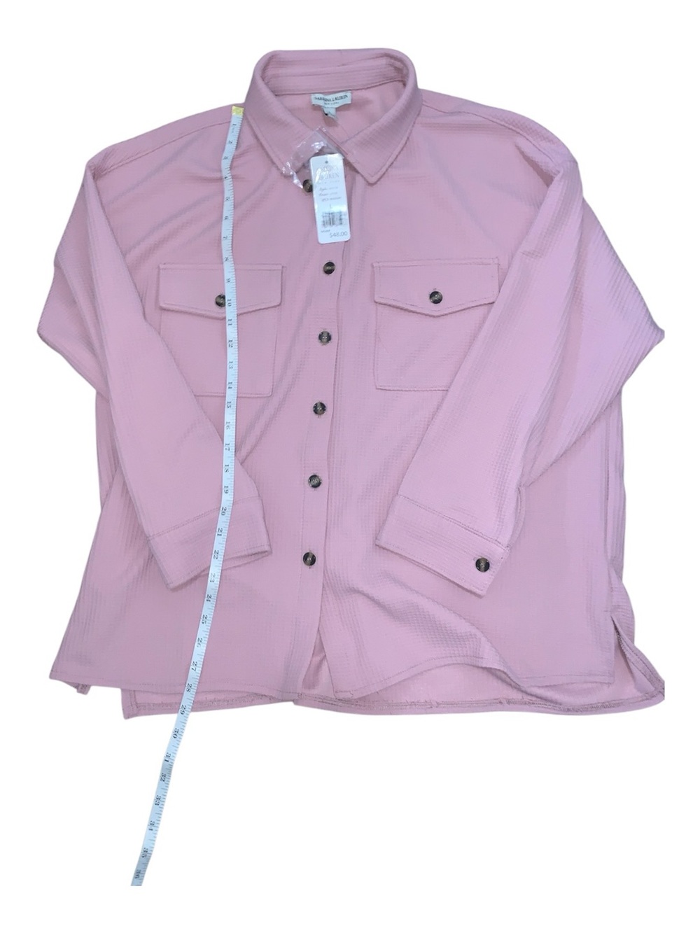 Sabrina Lauren Light Pink NWT button down long sleeve top